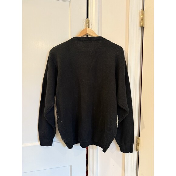 Vintage Alfred Dunner Sequin Sweater Diamond Patterns Black White XL - Picture 5 of 7